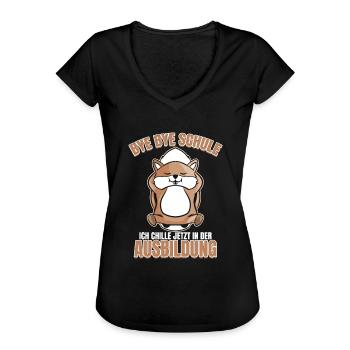 Schulabschluss Realschule Abschluss Hauptschule - Frauen Vintage T-Shirt - Schwarz - Vorne - Danielle (179cm)