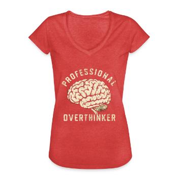 Réfléchisseur professionnel - T-shirt vintage Femme - rouge chiné - Devant - Danielle (179cm)