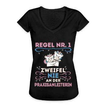 Praxisanleiterin lustiges Geschenk, Spruch - Frauen Vintage T-Shirt - Schwarz - Vorne