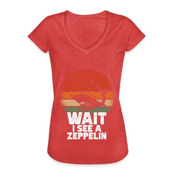 Zeppelin - Women's Vintage T-Shirt - heather red - Front - Danielle (179cm)