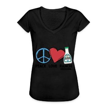 Ranch -Vinaigrette -Ranch -Vinaigrette - T-shirt vintage Femme - noir - Devant - Danielle (179cm)