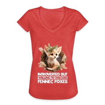 Fennec Fox - Women's Vintage T-Shirt - heather red - Front - Danielle (179cm)
