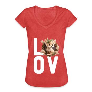 Fennec Fox - Women's Vintage T-Shirt - heather red - Front - Danielle (179cm)