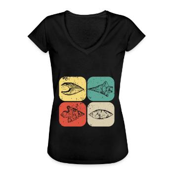 Arrowhead Hunting Artifacts Archery - Women's Vintage T-Shirt - black - Front - Danielle (179cm)