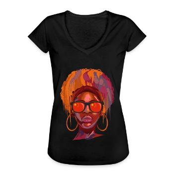 Chine - T-shirt vintage Femme - noir - Devant - Danielle (179cm)