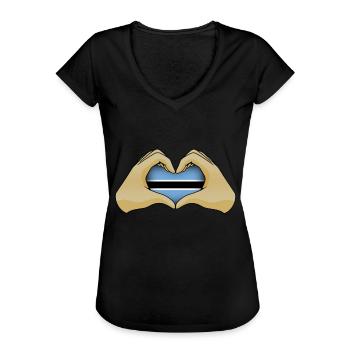 Botswana - Frauen Vintage T-Shirt - Schwarz - Vorne - Danielle (179cm)