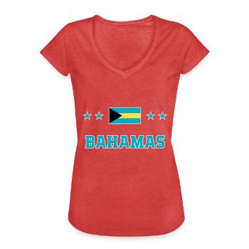 Bahamas - T-shirt vintage Femme - rouge chiné - Devant - Danielle (179cm)