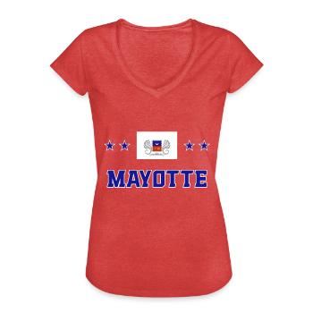 Mayotte - Women's Vintage T-Shirt - heather red - Front - Danielle (179cm)