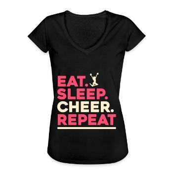 Cheerleadermädchen Cheerleading Jugend - Frauen Vintage T-Shirt - Schwarz - Vorne - Danielle (179cm)
