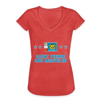 St. Pierre und Miquelon - Frauen Vintage T-Shirt - Rot meliert - Vorne - Danielle (179cm)