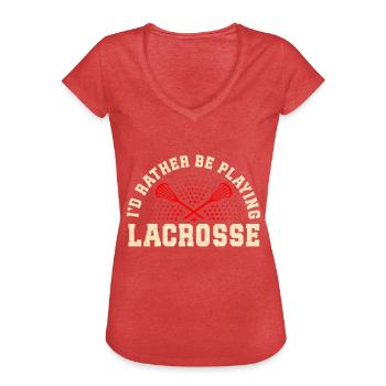 Lacrosse Girl Lax Girl Player Women - Women's Vintage T-Shirt - heather red - Front - Danielle (179cm)