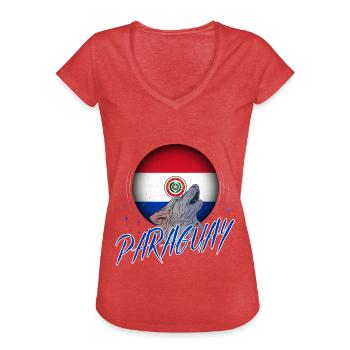 Paraguay - Frauen Vintage T-Shirt - Rot meliert - Vorne - Danielle (179cm)