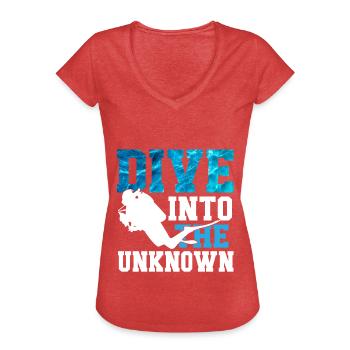 Diving Diver Ocean Lovers - Women's Vintage T-Shirt - heather red - Front - Danielle (179cm)