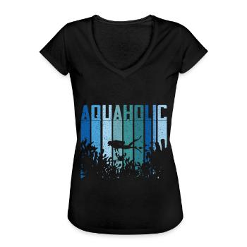 Diving Diver Ocean Lovers - Women's Vintage T-Shirt - black - Front - Danielle (179cm)