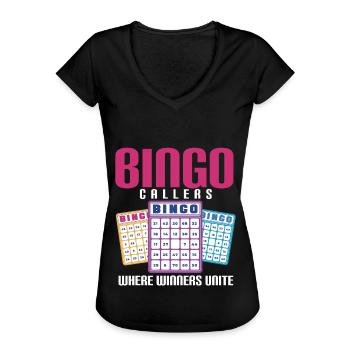 Bingo Caller Bingo Player Gambling Lottery - Women's Vintage T-Shirt - black - Front - Danielle (179cm)