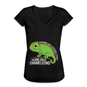 Chamäleon Reptile Zoo Keeper Echsensafari - Frauen Vintage T-Shirt - Schwarz - Vorne