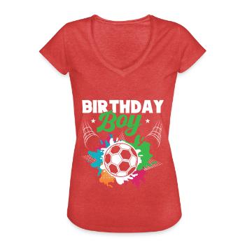 Geburtstagsbuldenfußballspieler Bday Team Party - Frauen Vintage T-Shirt - Rot meliert - Vorne - Danielle (179cm)