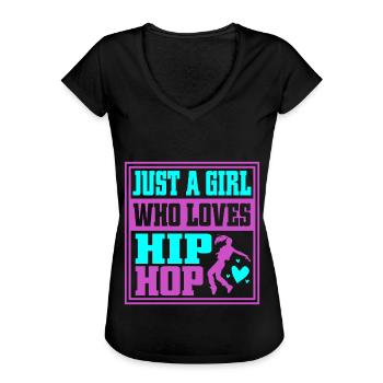 HipHop -Tänzer Breakdancing Der 80er 90er Hip Hop - Frauen Vintage T-Shirt - Schwarz - Vorne - Danielle (179cm)