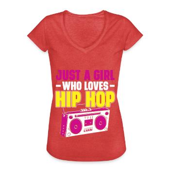 HipHop -Tänzer Breakdancing Der 80er 90er Hip Hop - Frauen Vintage T-Shirt - Rot meliert - Vorne - Danielle (179cm)