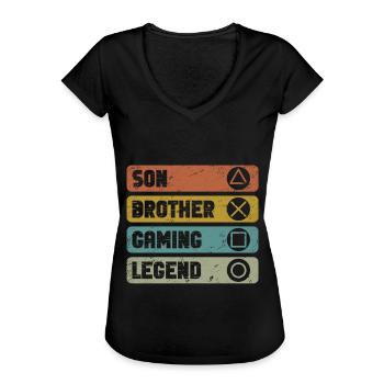 Videospiele Gaming Boys Bruder Teen - Frauen Vintage T-Shirt - Schwarz - Vorne - Danielle (179cm)