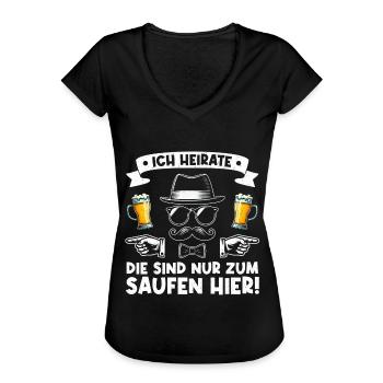 Der Bräutigam Lustiges Junggesellenabschied - Frauen Vintage T-Shirt - Schwarz - Vorne - Danielle (179cm)