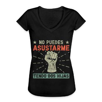 Spanischer Vater Zweisprachiger Latino Vatertag - Frauen Vintage T-Shirt - Schwarz - Vorne - Danielle (179cm)