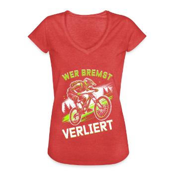 Mountain bikers Bicycle lovers Cyclists Cycling - Women's Vintage T-Shirt - heather red - Front - Danielle (179cm)