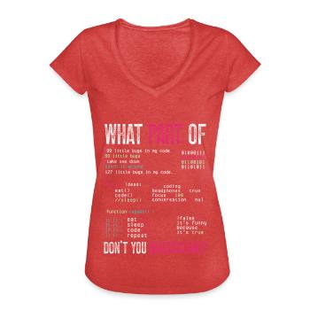 Programmierer Computercodierungssoftwareentwickler - Frauen Vintage T-Shirt - Rot meliert - Vorne - Danielle (179cm)