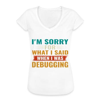 Debugging Nerd Computer Programmeur IT - T-shirt vintage Femme - noir - Devant - Danielle (179cm)