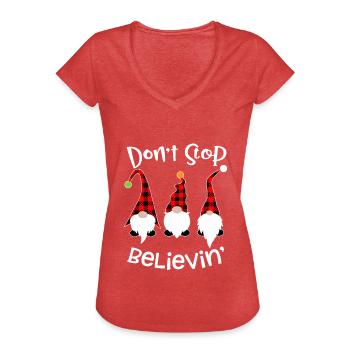 Imp hat Christmas elves - Women's Vintage T-Shirt - heather red - Front - Danielle (179cm)