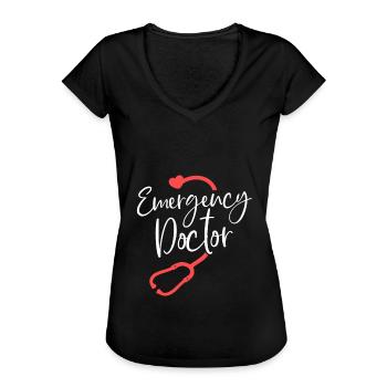 Notarzt Krankenhaus Stethoskop Arzt - Frauen Vintage T-Shirt - Schwarz - Vorne - Danielle (179cm)