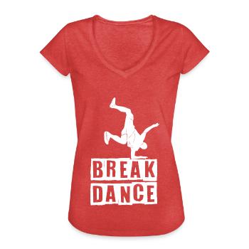 Breakdance Tanzen Tänzer BBoy - Frauen Vintage T-Shirt - Rot meliert - Vorne - Danielle (179cm)