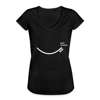 Zahnbürste Zähne Putzen Kind Sohn Geschenk - Frauen Vintage T-Shirt - Schwarz - Vorne - Danielle (179cm)