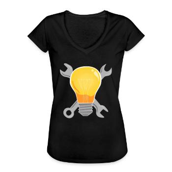 Mouth covering electrician - Women's Vintage T-Shirt - black - Front - Danielle (179cm)