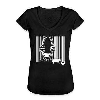 Cadeau de protection des animaux - T-shirt vintage Femme - noir - Devant - Danielle (179cm)