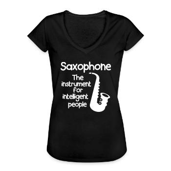 Saxophone Instrument - Frauen Vintage T-Shirt - Schwarz - Vorne - Danielle (179cm)