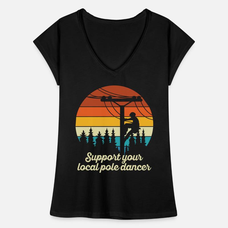Conception américaine de monteur de lignes électriques T-shirt vintage Femme