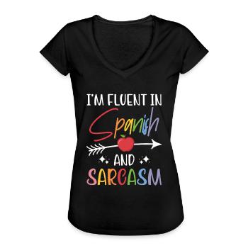Spanischlehrerin Maestra Bilinguale Lehrerin - Frauen Vintage T-Shirt - Schwarz - Vorne