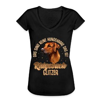 Rhodesian Ridgeback - Frauen Vintage T-Shirt - Schwarz - Vorne - Danielle (179cm)