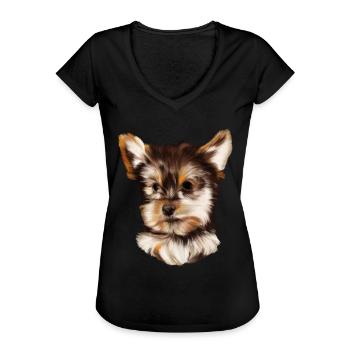Yorkshire Terrier - Women's Vintage T-Shirt - black - Front - Danielle (179cm)