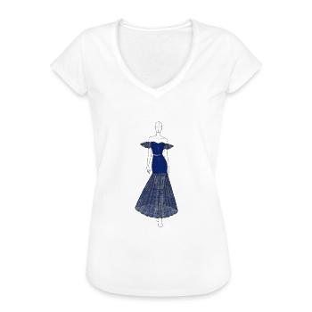 565CEBBE FE9F 4B83 8A77 EA47846F3491 - Frauen Vintage T-Shirt - Schwarz - Vorne - Danielle (179cm)