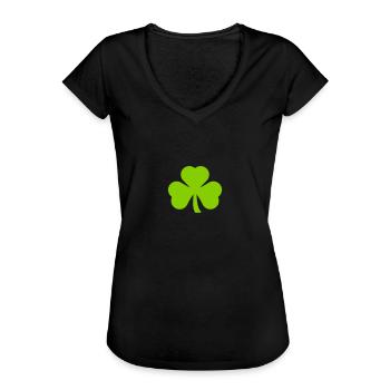 st patricks day - Women's Vintage T-Shirt - black - Front - Danielle (179cm)