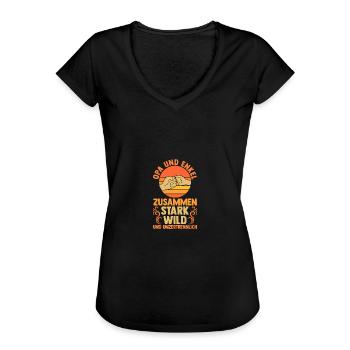 Grandpa and grandson - Women's Vintage T-Shirt - black - Front - Danielle (179cm)