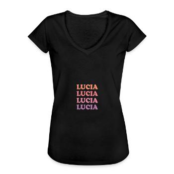 Name Lucia - Women's Vintage T-Shirt - black - Front - Danielle (179cm)