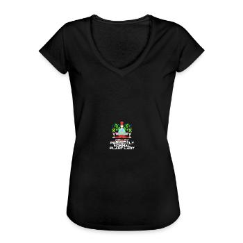 Crazy Plant Lady - Plant Lover - Frauen Vintage T-Shirt - Schwarz - Vorne - Danielle (179cm)