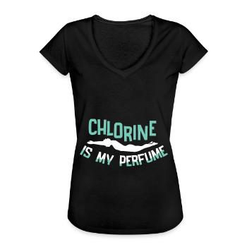 Swimmers Swimming 50 meters track Breaststroke - Women's Vintage T-Shirt - black - Front - Danielle (179cm)