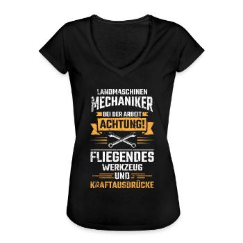 Landmaschinenmechaniker Mechaniker Sprüche - Frauen Vintage T-Shirt - Schwarz - Vorne