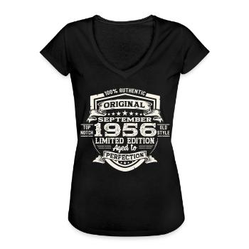 Original September Vintage 1956 Geburtstag Lustig - Frauen Vintage T-Shirt - Schwarz - Vorne
