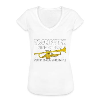 Trompete Trompeter Musiker Blasmusik Jazz Lehrer - Frauen Vintage T-Shirt - Schwarz - Vorne - Danielle (179cm)