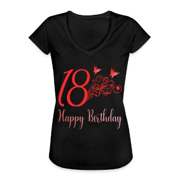 18th birthday - Women's Vintage T-Shirt - black - Front - Danielle (179cm)